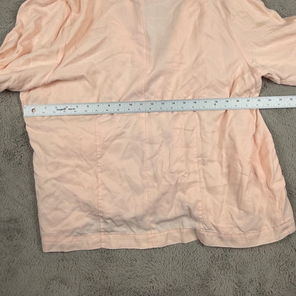 Chico's Drape Front Jacket Lightweight Button Detail Peach Size 3 XL Cottagecore - Picture 4 of 11